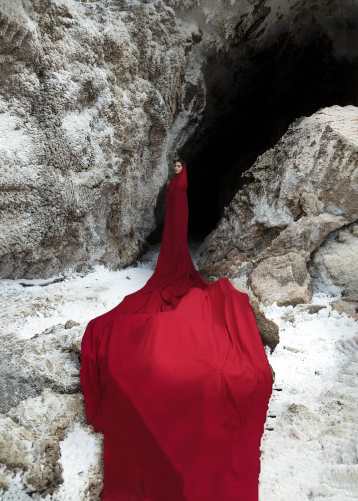 Elegant Red Cavern by Hooman Sedaghi — canvas wall art
