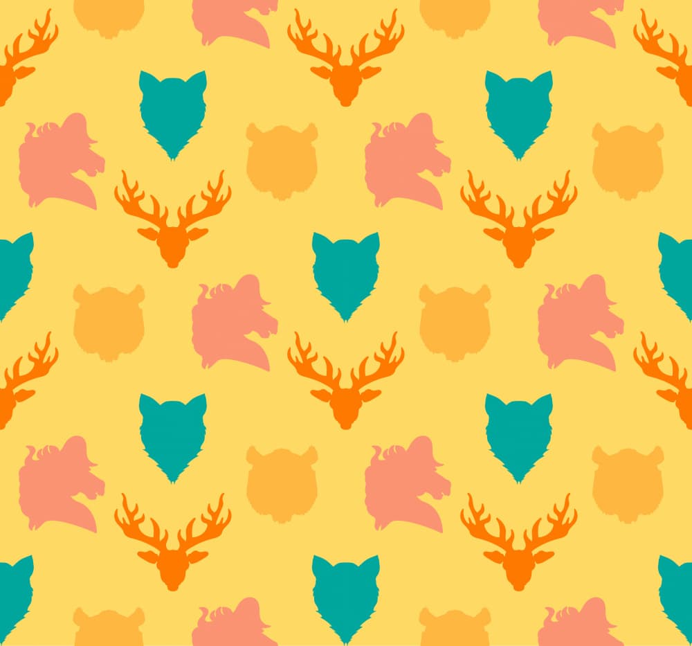 Colorful Wild Animal Silhouettes by Marika Barsrsind — canvas wall art