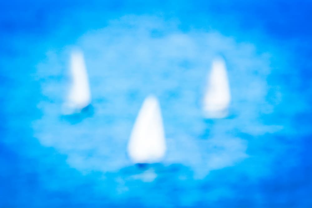 Dreamy Blue Sailboats by Tal Paz-Fridman — canvas wall art