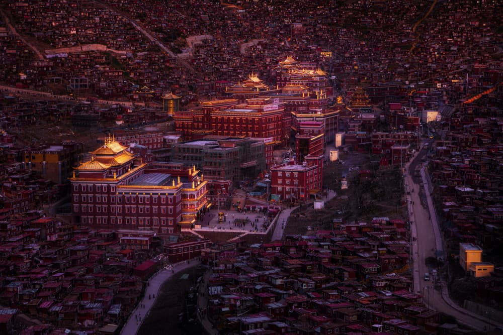 Tibetan Mountain Monastery by Simoon — canvas wall art