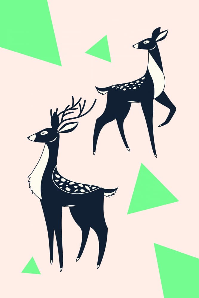 Geometric Deer Duo by jay stanley — canvas wall art