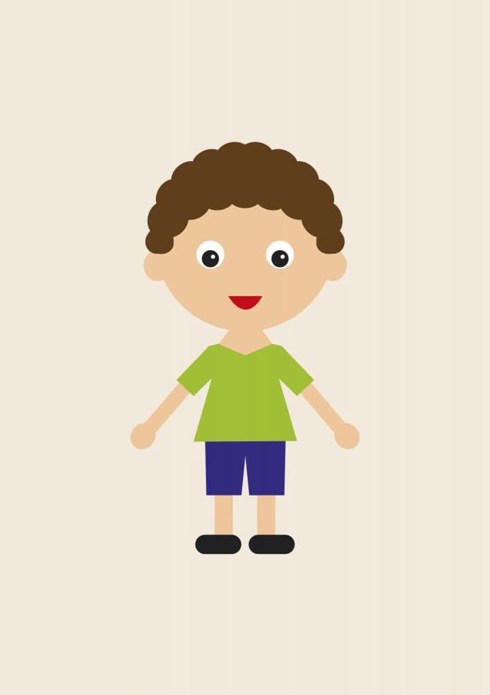 Happy Cartoon Boy by kathrinmay — canvas wall art