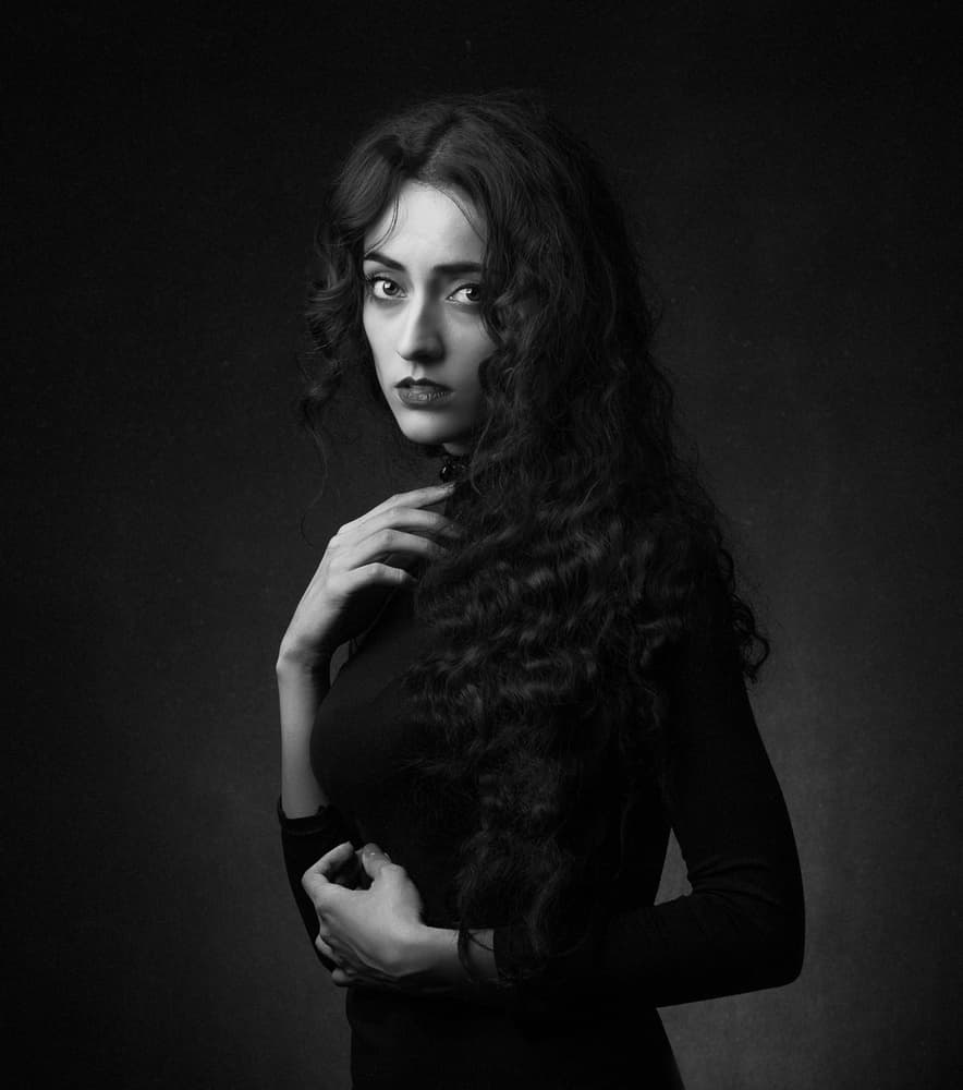 Mysterious Gaze Woman by Mehdi Mokhtari — canvas wall art