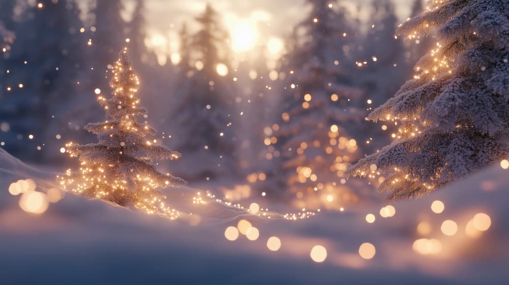 Twinkling Winter Trees by Pictufy Studio IV — canvas wall art