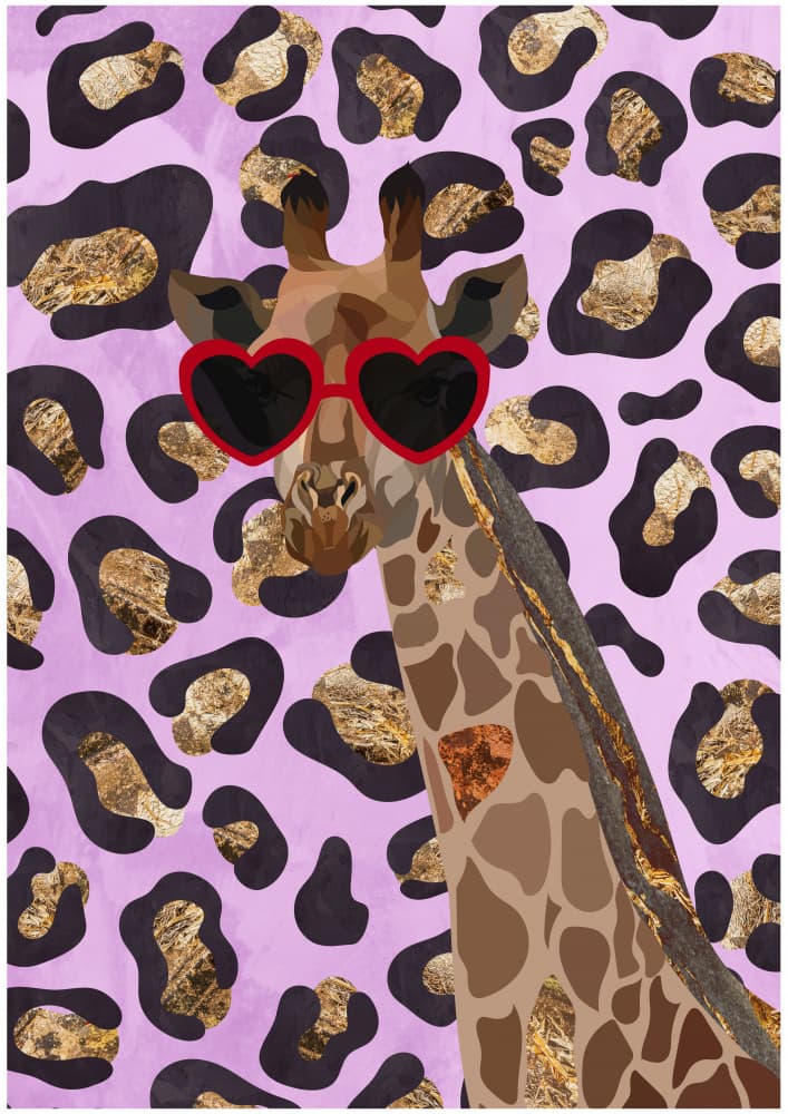 Cool Giraffe Heart Shades by Sarah Manovski — canvas wall art