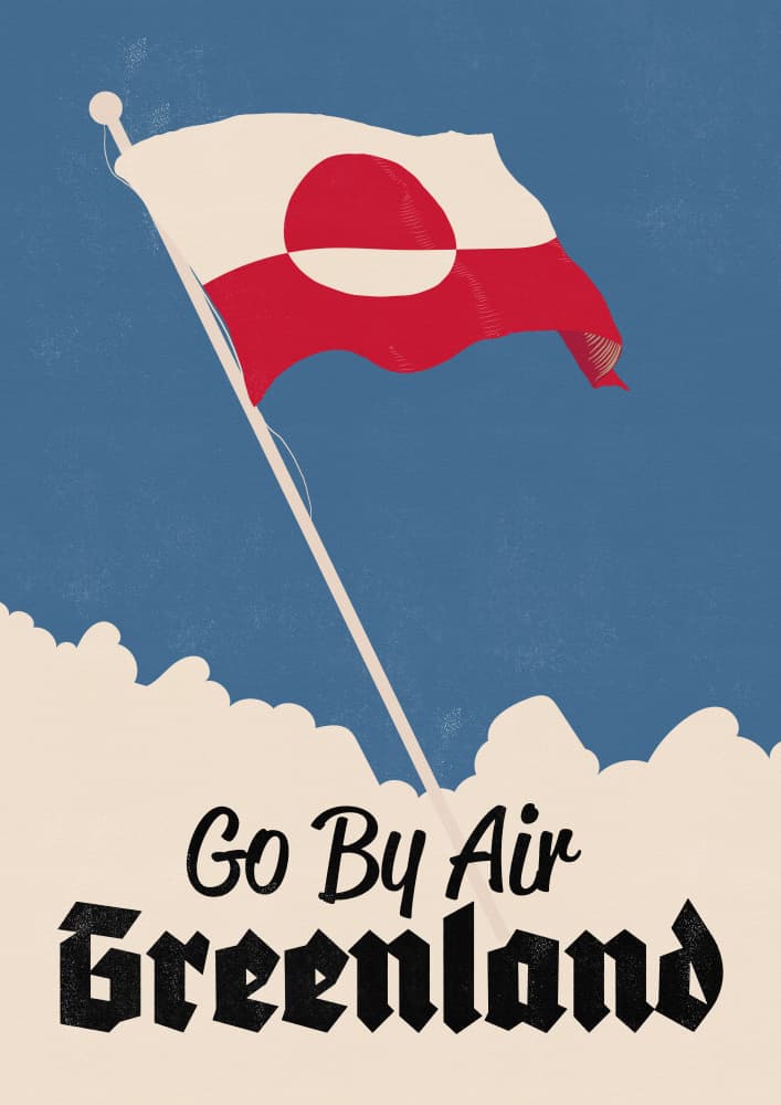 Go By Air Greenland Vintage by Nicholas — canvas wall art