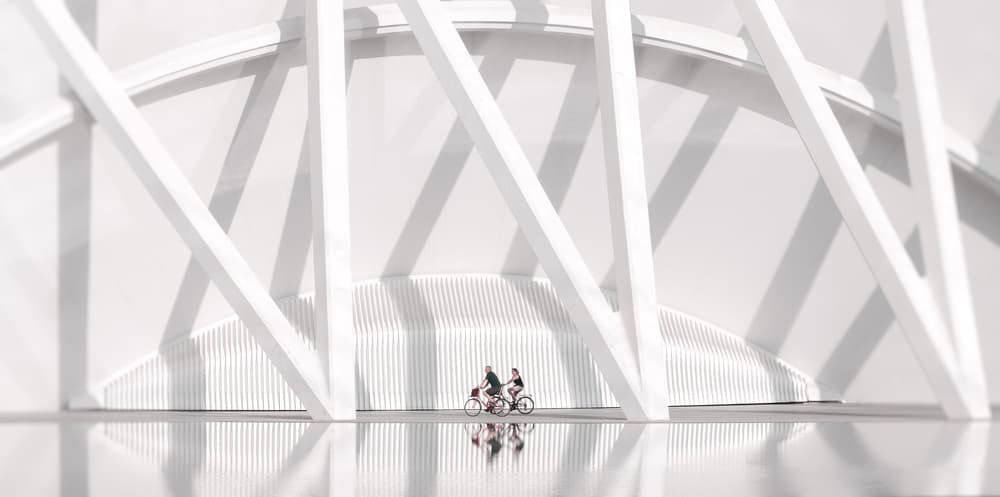 Minimalist Urban Cycling by Marc Huybrighs — canvas wall art