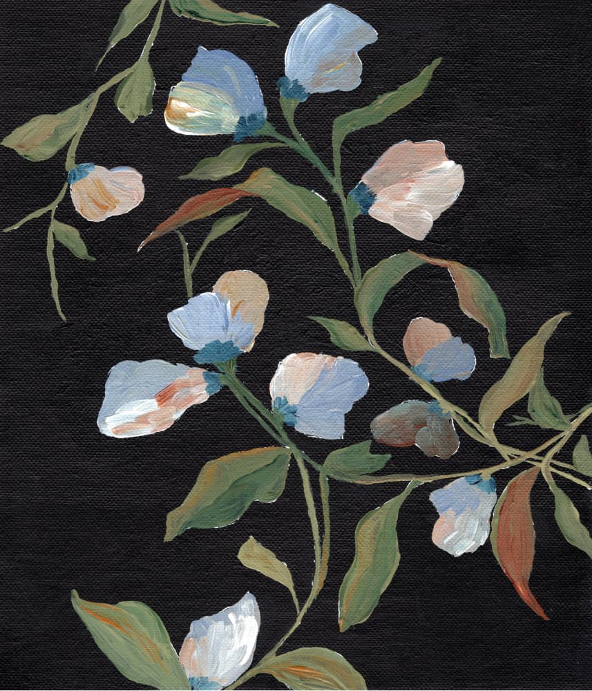 Sweet Pea Blooms by Nikita Jariwala — canvas wall art