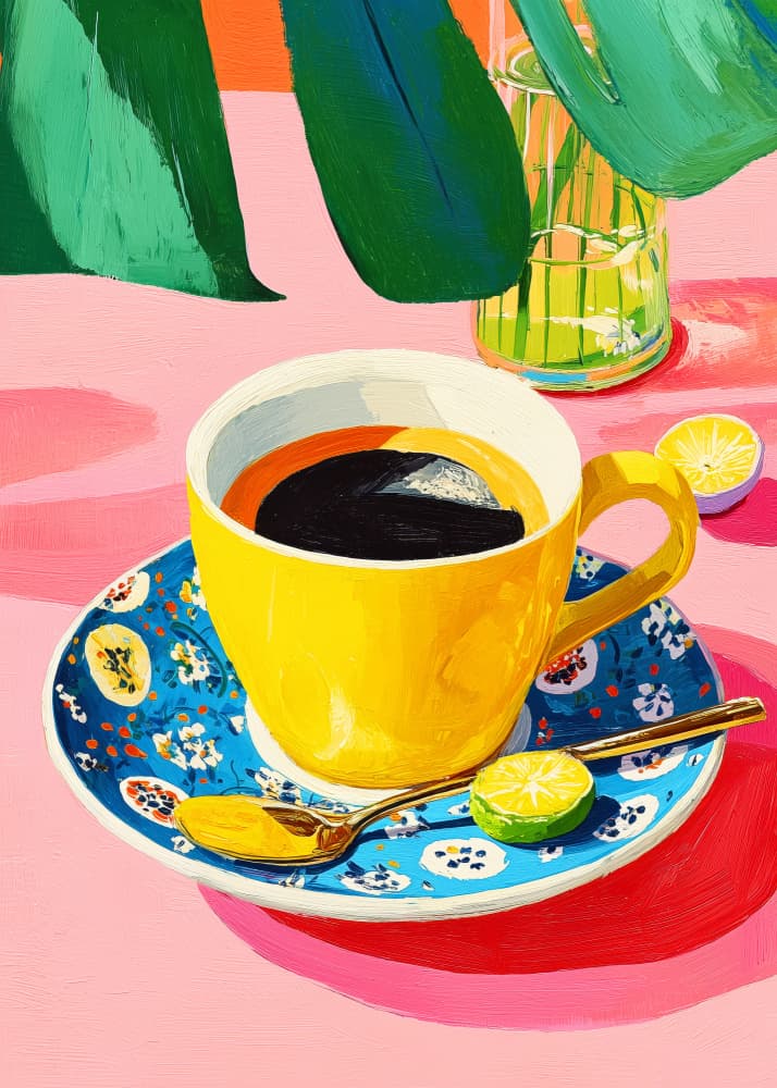 Bright Coffee Tropical Morning by Justyna Jaszke — canvas wall art