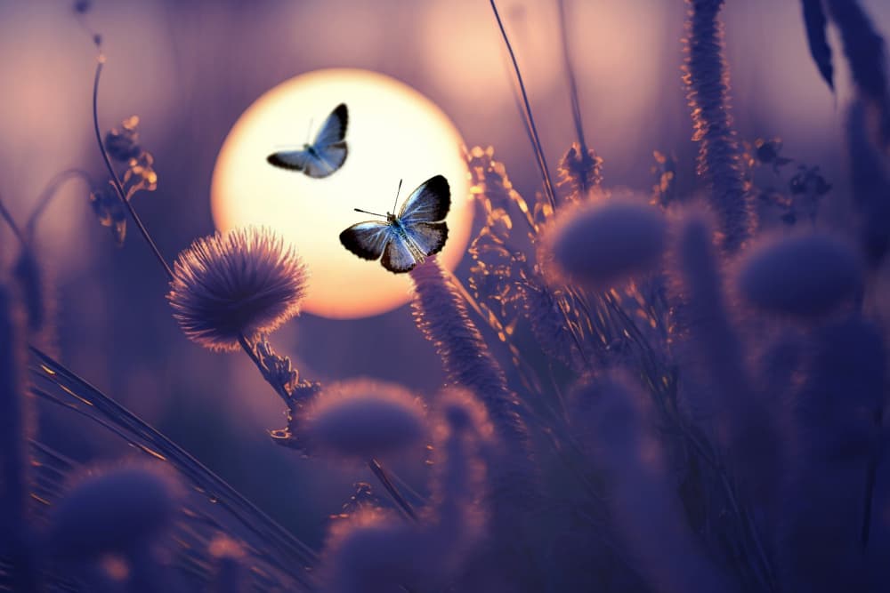 Magical Butterflies Sunset by Andri Priyadi — canvas wall art