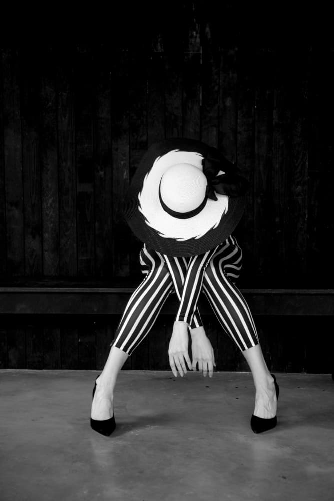 Chic Hat and Stripes by Dzintra Zvagina — canvas wall art