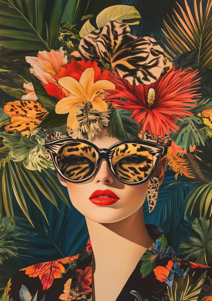 Vibrant Tropical Woman by SHANDU — canvas wall art