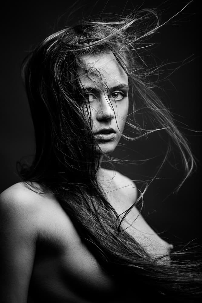 Intense Gaze Woman by Martin Krystynek MQEP — canvas wall art