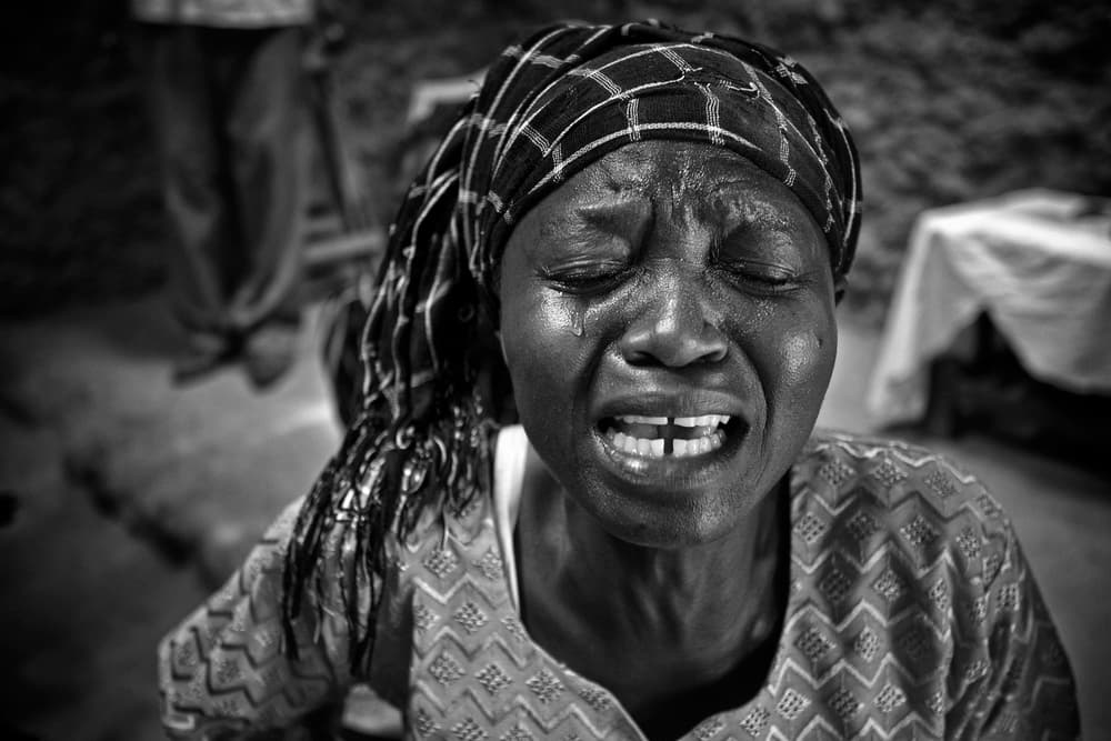 Crying Woman's Grief by Foad Mirzaie — canvas wall art
