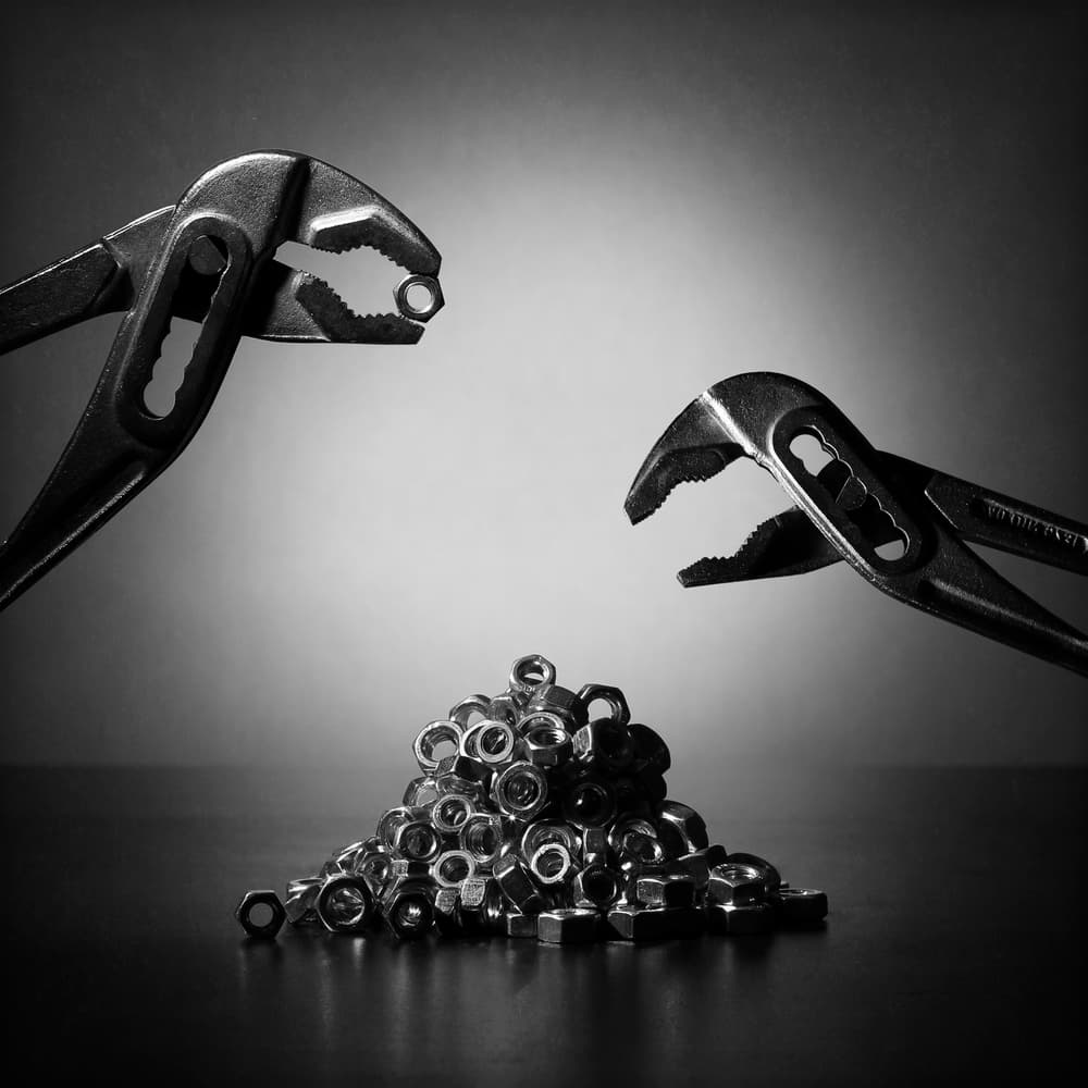 Wrenches And Nuts by Victoria Glinka — canvas wall art