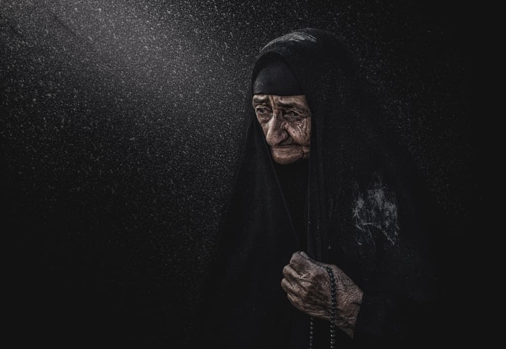 Veiled Woman's Prayer by Husain ALSaeed — canvas wall art