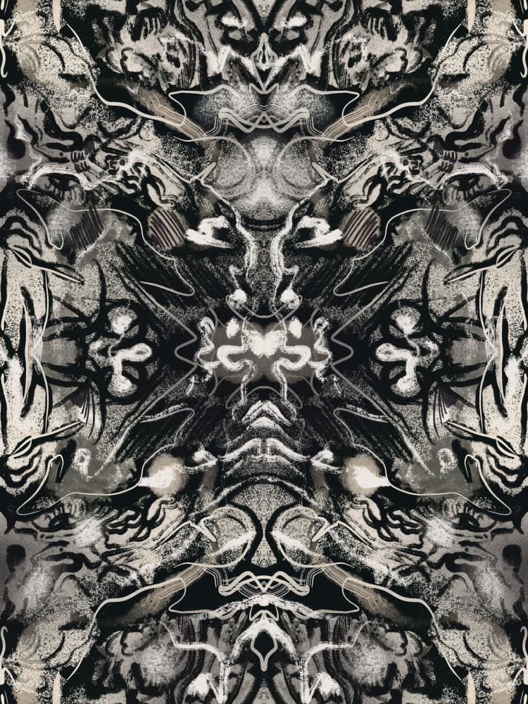 Abstract Grayscale Symmetry by Little Dean — canvas wall art