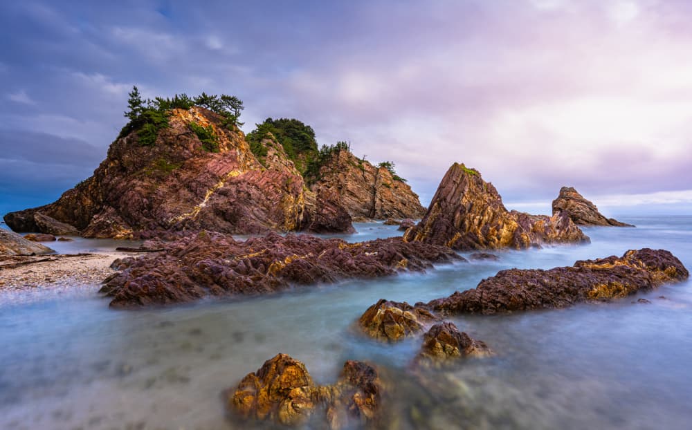 Serene Coastal Rock Formations by Hiroaki Ikeshita — canvas wall art