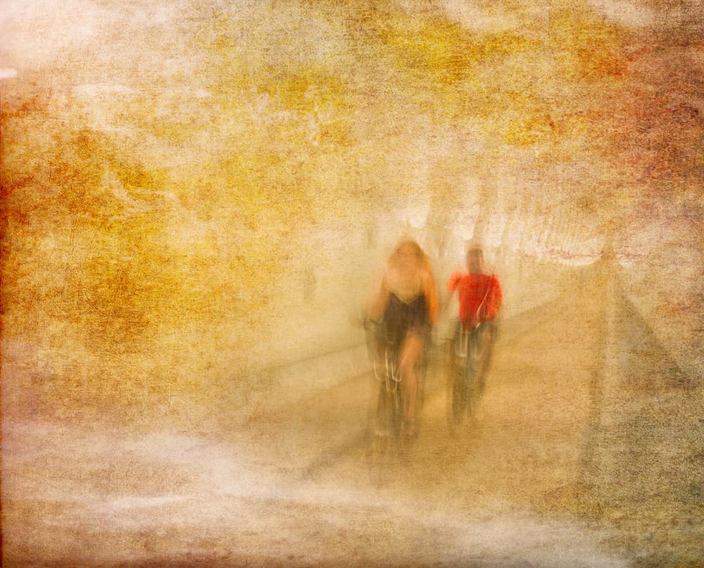 Golden Cycling Motion by Anette Ohlendorf — canvas wall art
