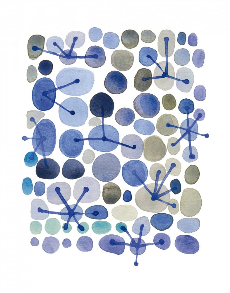 Blue Sputnik Abstract by Louise van Terheijden — canvas wall art