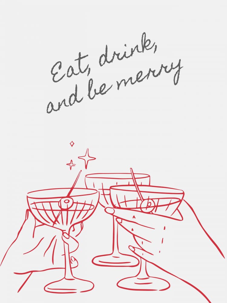 Eat Drink And Be Merry by Jolly and Dash — canvas wall art