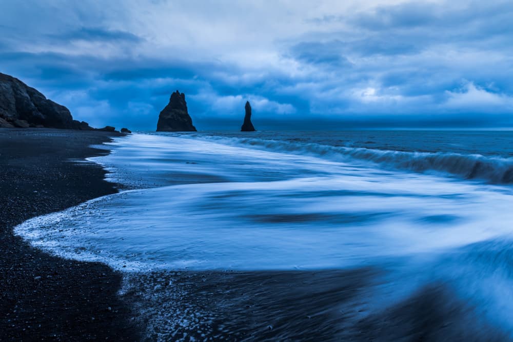 Blue Hour Sea Stacks by Irene Wu — canvas wall art