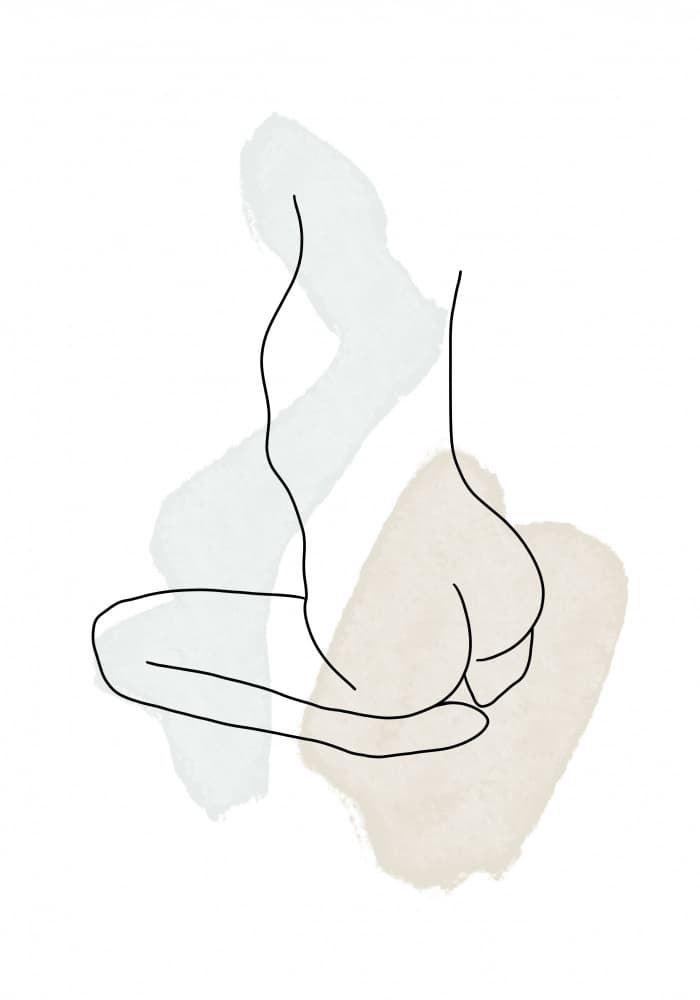 Minimalist Nude Line Art by Veronika Boulová — canvas wall art
