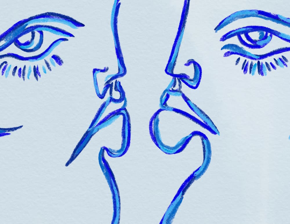 Intimate Blue Gaze by JLC ART — canvas wall art