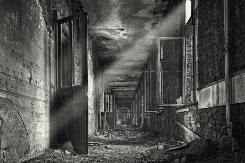 Abandoned Hallway Light by Paul Boomsma — canvas wall art