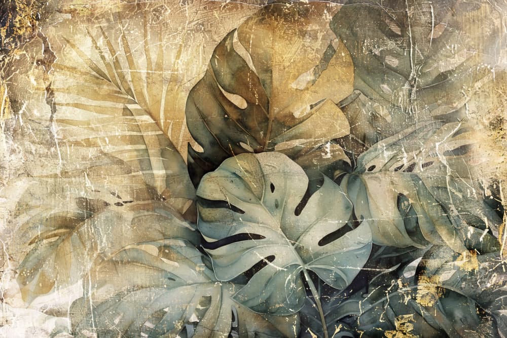 Vintage Tropical Leaves by Rafal Kulik — canvas wall art