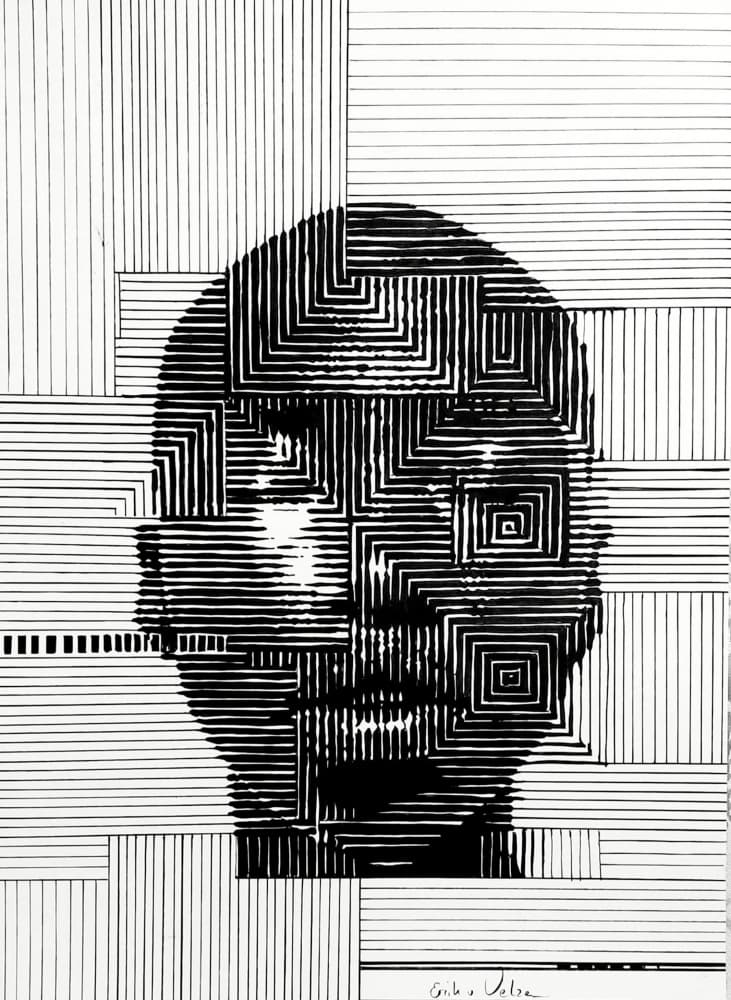Modern Geometric Portrait by Erik Van Velzen — canvas wall art
