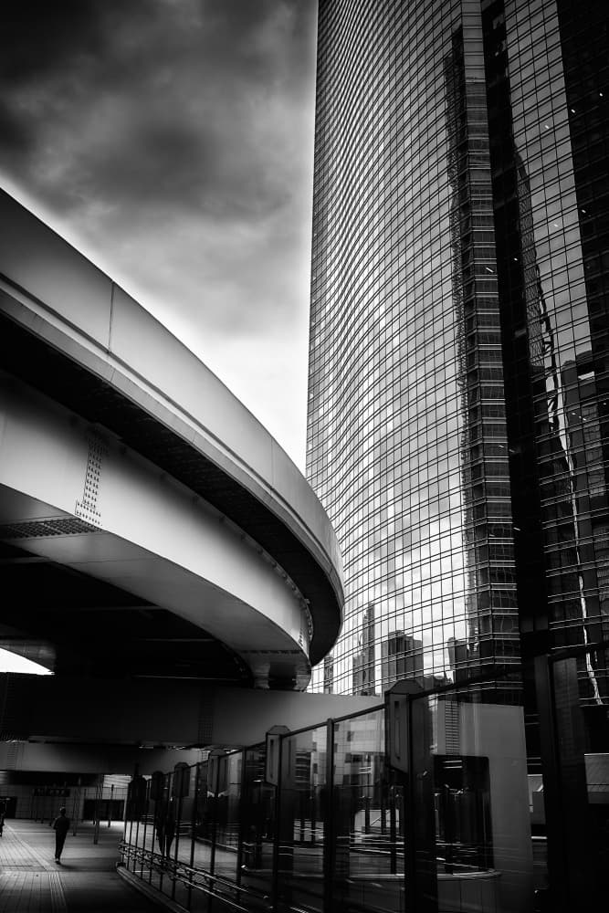 City Lines and Reflections by Makoto Nishikura — canvas wall art