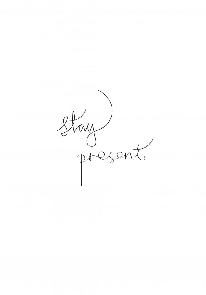 Stay Present Moon Script by Pictufy Studio II — canvas wall art