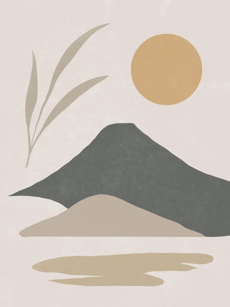 Minimalist Mountain Sun by Little Dean — canvas wall art