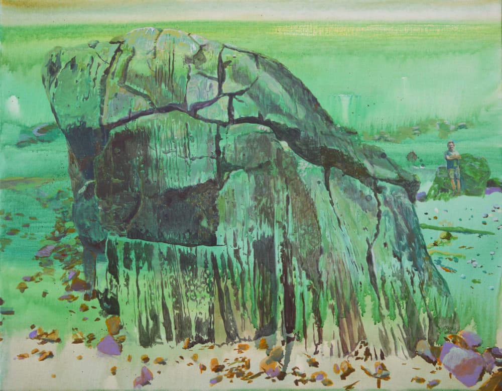 Green Stone Shore by Karin Bos — canvas wall art