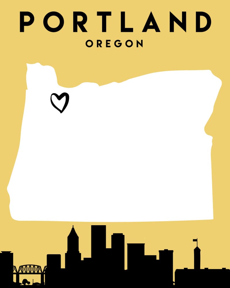 Portland Oregon City Map by Emiliano Deificus — canvas wall art