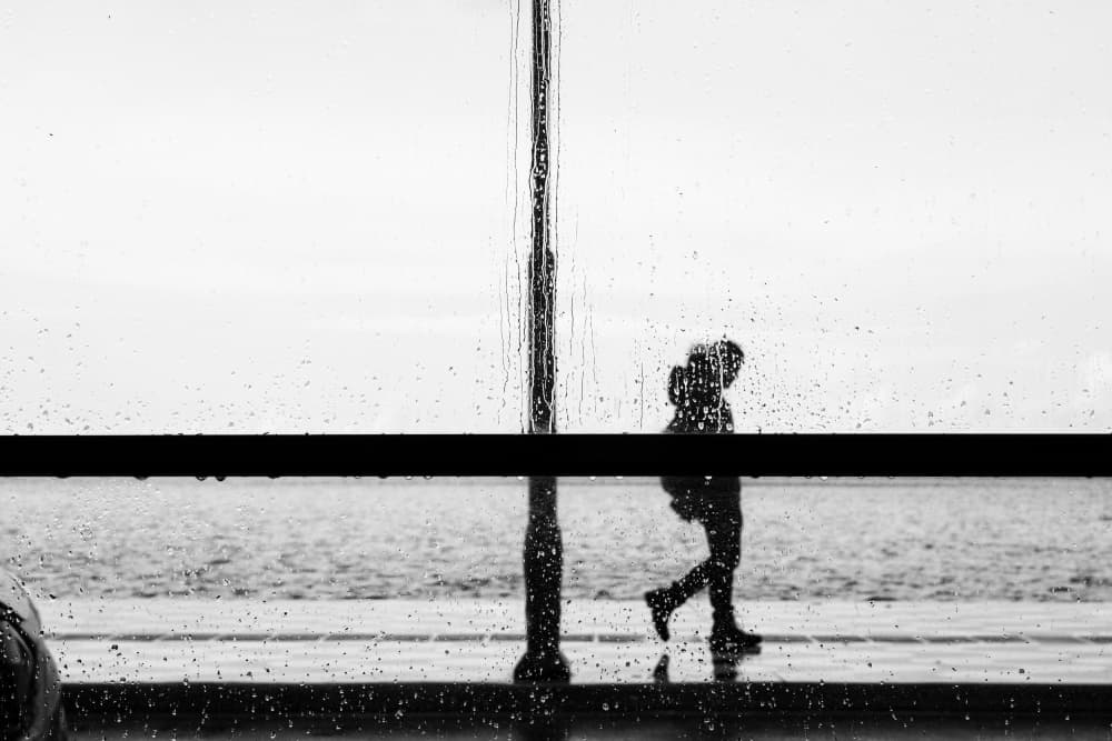 Urban Rain Silhouette by Ali Ayer — canvas wall art