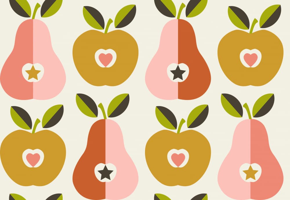 Retro Fruit Pattern by Annick — canvas wall art