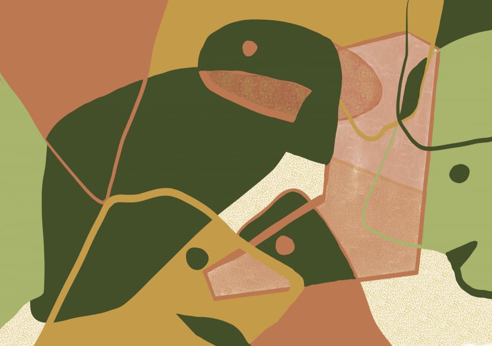 Earthy Abstract Forms by Sharyn Bursic — canvas wall art