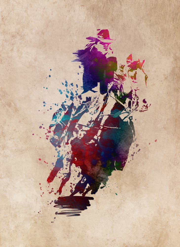 Dynamic Rodeo Rider by Justyna Jaszke — canvas wall art