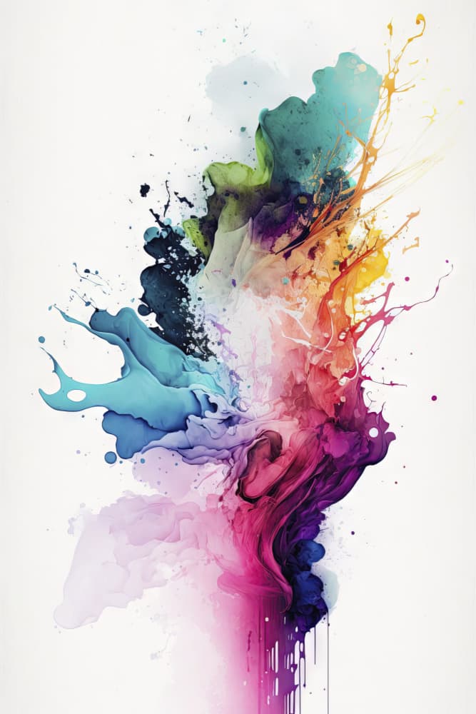 Vibrant Ink Burst by Mauro — canvas wall art