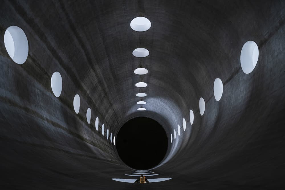 Illuminated Tunnel Perspective by fotomarion — canvas wall art