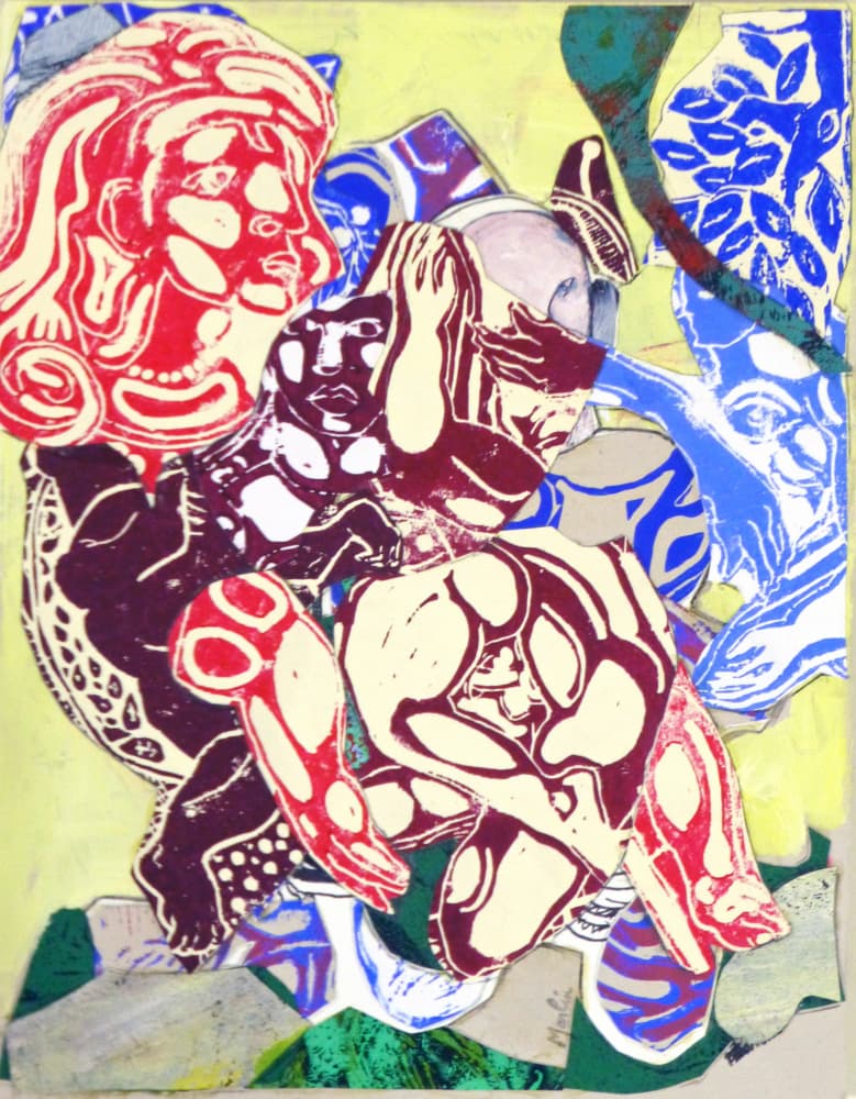 Dynamic Figures Collage by Pascal Marlin — canvas wall art