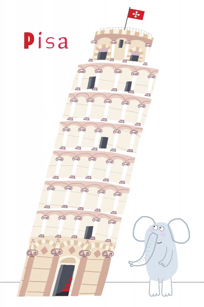 Pisa Tower Elephant by Carla Daly — canvas wall art