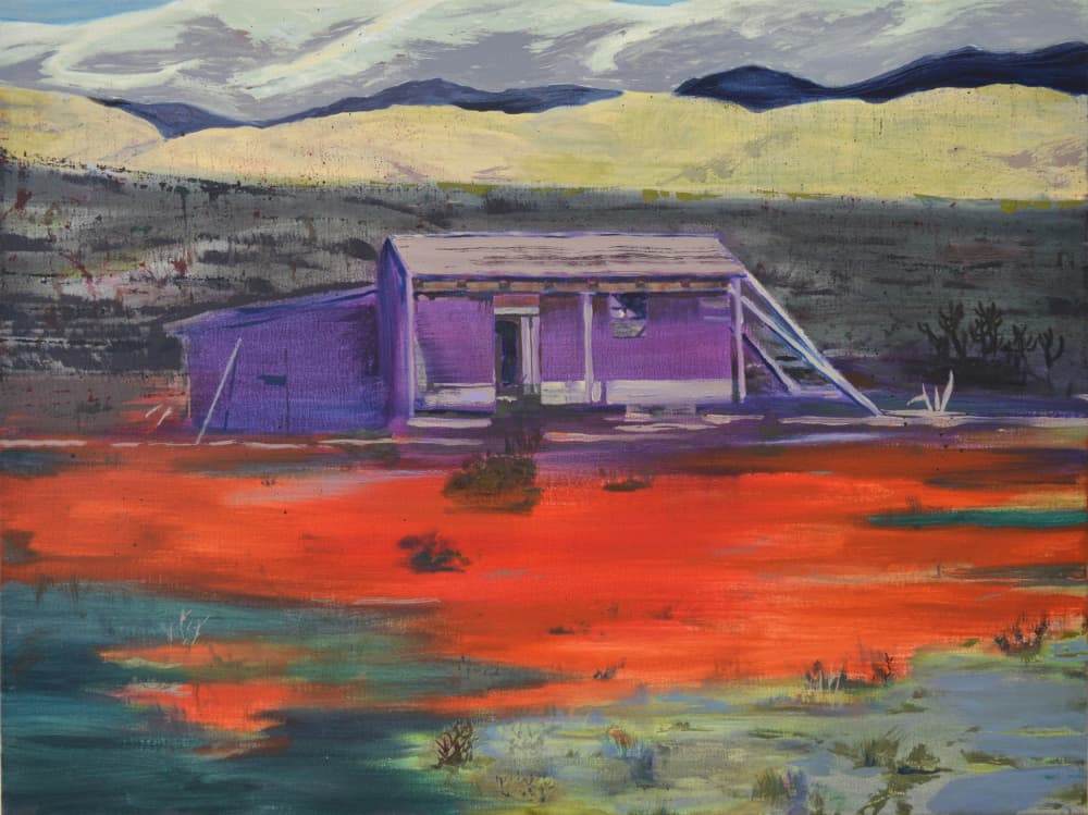 Purple House Red Water by Karin Bos — canvas wall art