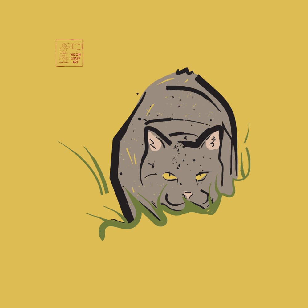 Hunter Cat Stare by The Creating Mind — canvas wall art