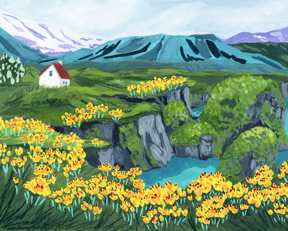 Vibrant Mountain Valley by Sarah Gesek — canvas wall art