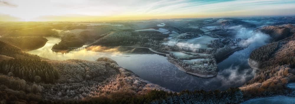 Misty Winter Landscape by Guy Krier — canvas wall art