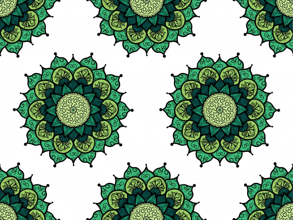 Green Mandala Pattern by Marika Barsrsind — canvas wall art