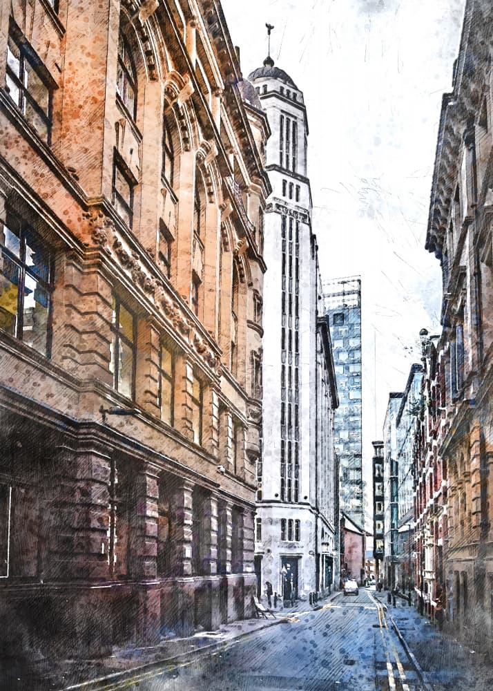Tall City Perspective by Justyna Jaszke — canvas wall art